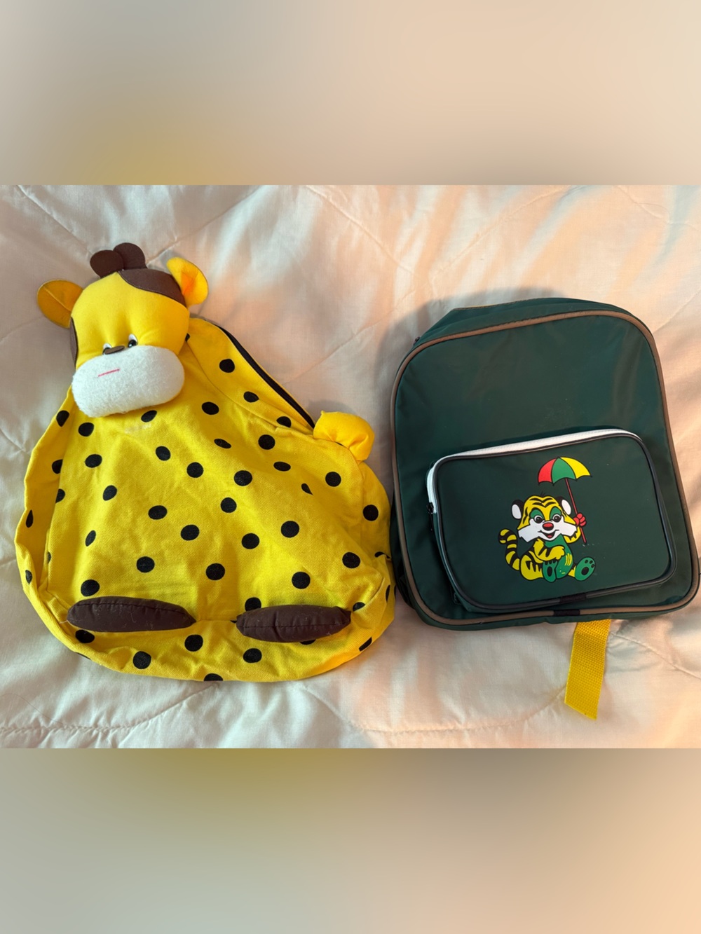 Set of 2 Vintage Toddler Child Backpacks